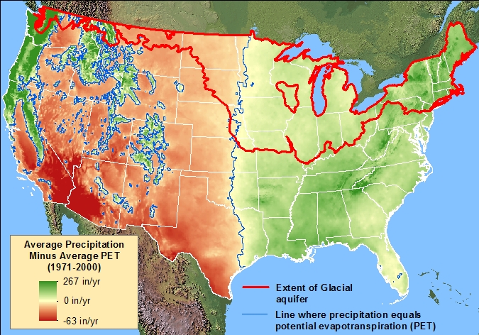 USA Avg Precipitation vs Evapotranspiration 
