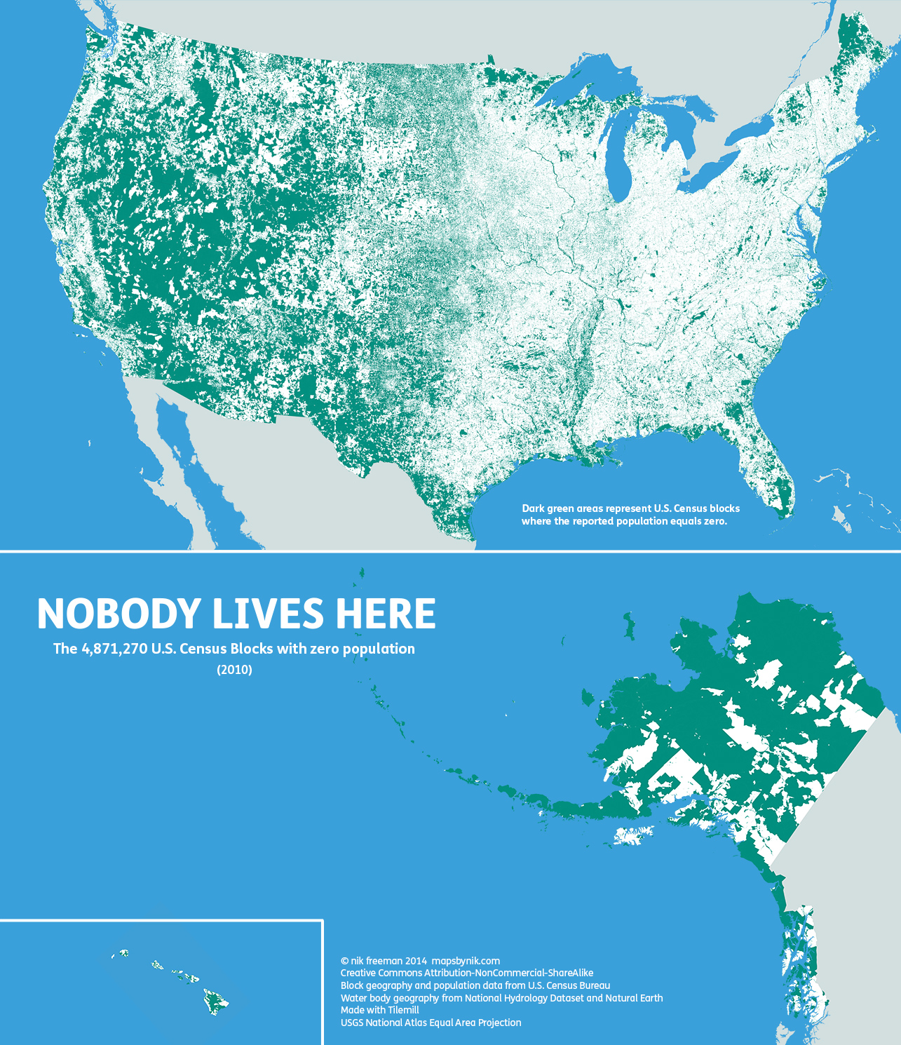 アメリカの広大な国土の約50 には誰も住んでいないことがよくわかる地図 ライブドアニュース